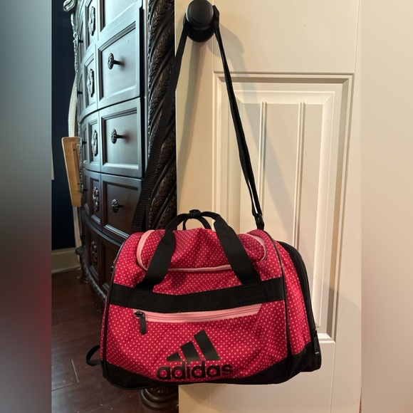 adidas Handbags - Adidas mini duffle bag in pink polka dot 💕
